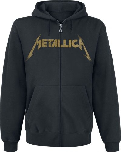 Metallica Hetfield Iron Cross Guitar Mikina s kapucí na zip černá