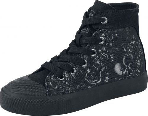 Black Premium by EMP Dětské tenisky s květovaným potiskem Dětské boty černá