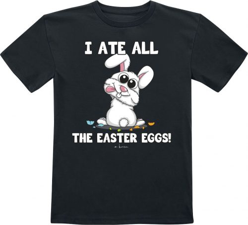 Tierisch I Ate All The Easter Eggs detské tricko černá