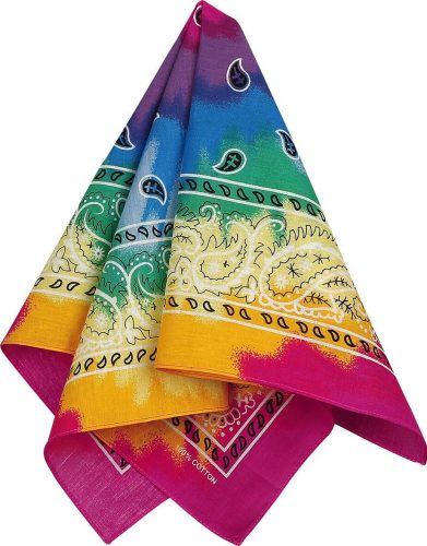 Rock Daddy Tie Dye Paisley Rainbow Bandana - malý šátek vícebarevný