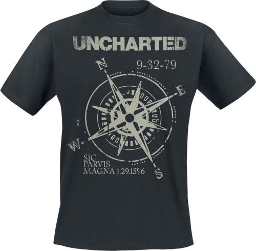 Uncharted Compass Sign Tričko černá