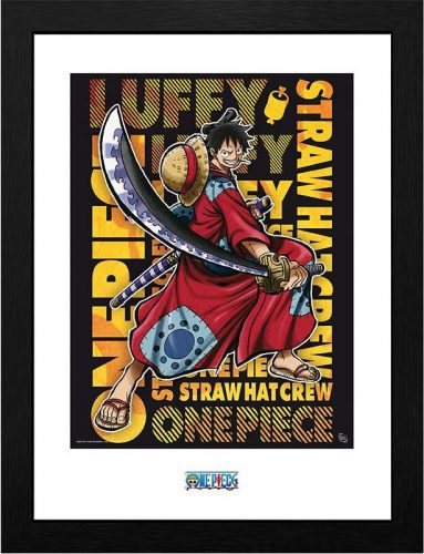 One Piece Ruffy im Wano Style Zarámovaný obraz vícebarevný