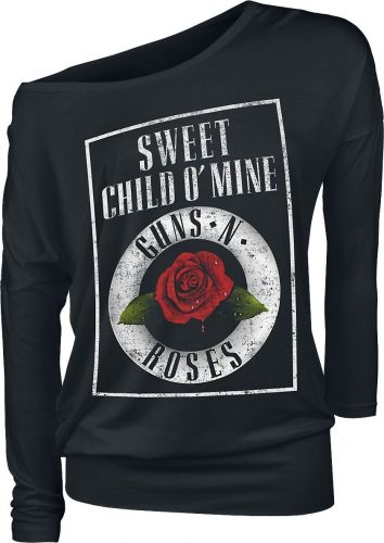 Guns N' Roses Sweet Child Rose Dámské tričko s dlouhými rukávy černá
