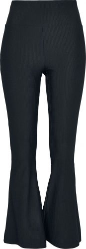 Urban Classics Dámské žebrované kalhoty s vysokým pasem Leginy černá