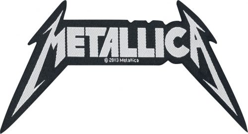 Metallica Shaped Logo nášivka cerná/bílá