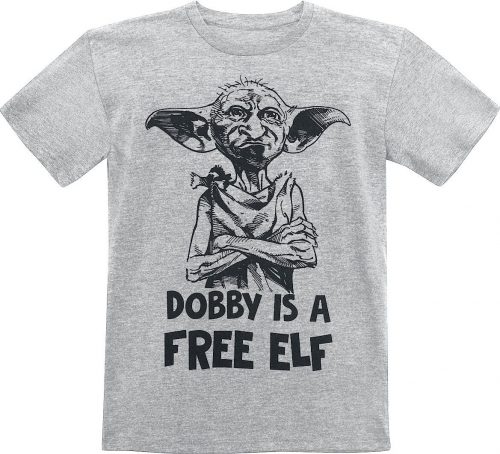 Harry Potter Kids - Dobby Is A Free Elf detské tricko prošedivelá