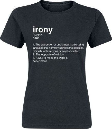 Sprüche Definition Irony Dámské tričko černá