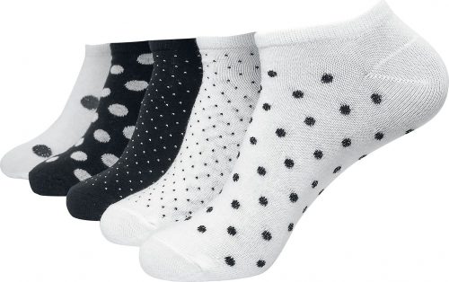 Urban Classics Balení 5 párů ponožek s puntíky No Show Ponožky cerná/bílá