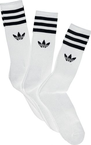 Adidas Solid Crew Sock 3 Pack Ponožky bílá/cerná