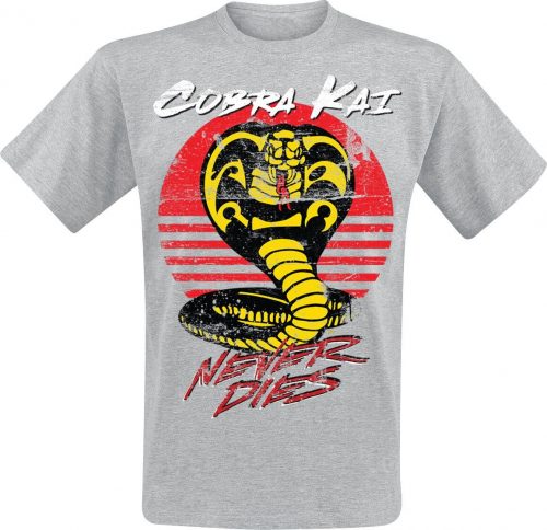 Cobra Kai Never Dies! Tričko šedá