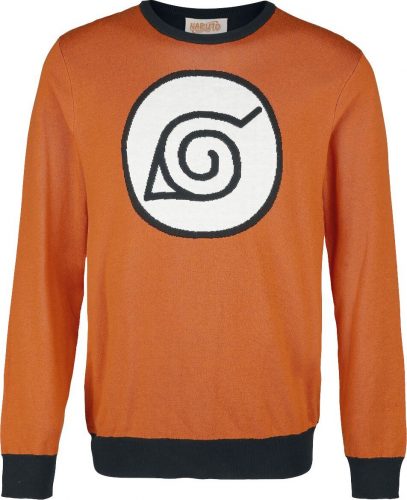 Naruto Konoha Pletený svetr oranžová