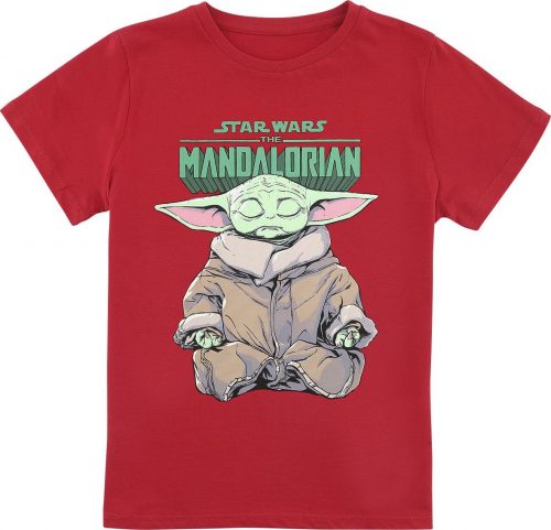 Star Wars Kids - The Mandalorian - Baby Yoda - Grogu - Meditation detské tricko červená