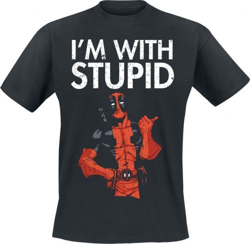 Deadpool I Am With Stupid Tričko černá