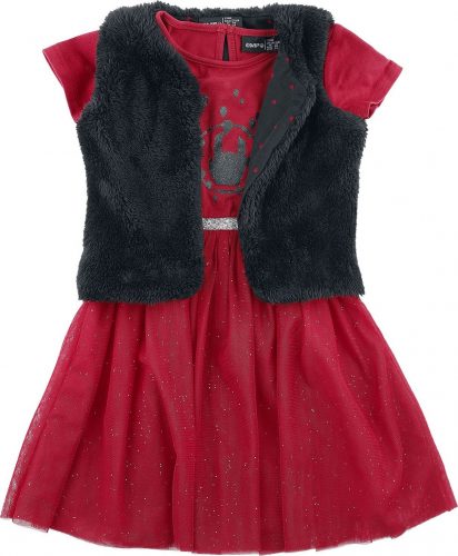 EMP Stage Collection Rotes Tüllkleid mit Weste detské šaty cervená/cerná