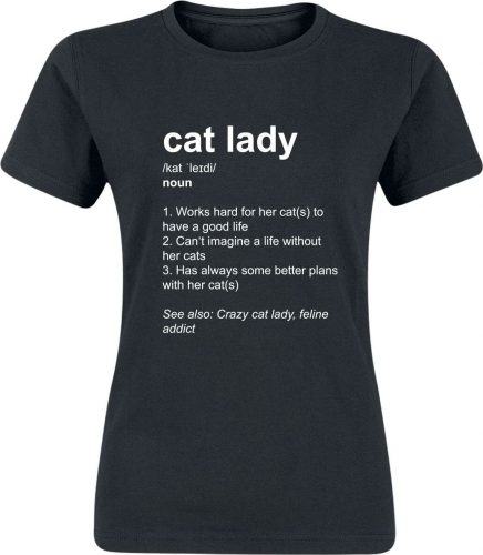 Sprüche Definition Cat Lady Dámské tričko černá