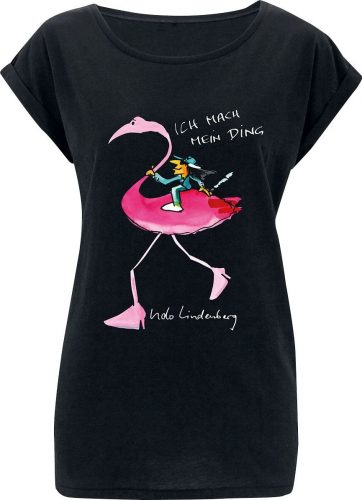 Udo Lindenberg Flamingo Shirt Women schwarz Dámské tričko černá