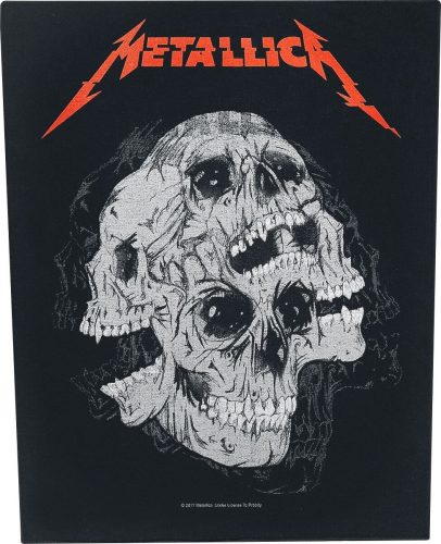 Metallica Skulls nášivka na záda cerná/cervená/šedá