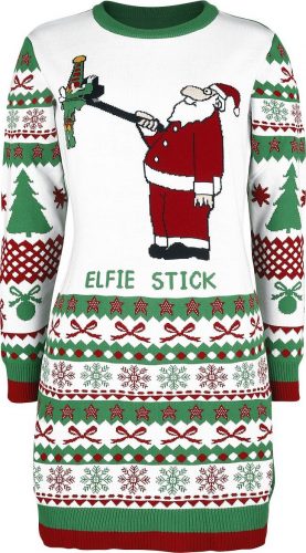 Ugly Christmas Sweater Elfie Stick Šaty vícebarevný