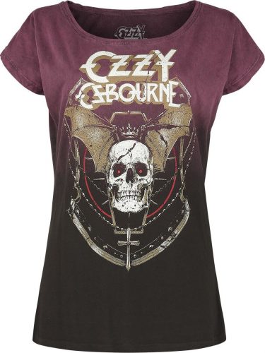 Ozzy Osbourne Gold Bat Dámské tričko burgundská červeň