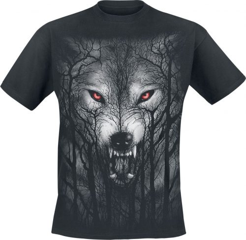 Spiral Forest Wolf Tričko černá
