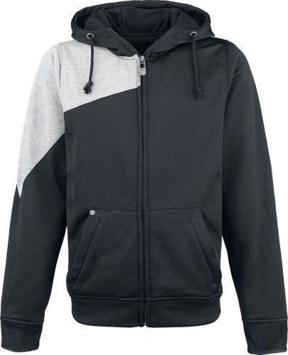 Black Premium by EMP Černo/šedá bunda s kapucí s rouškou Mikina s kapucí na zip cerná/šedá