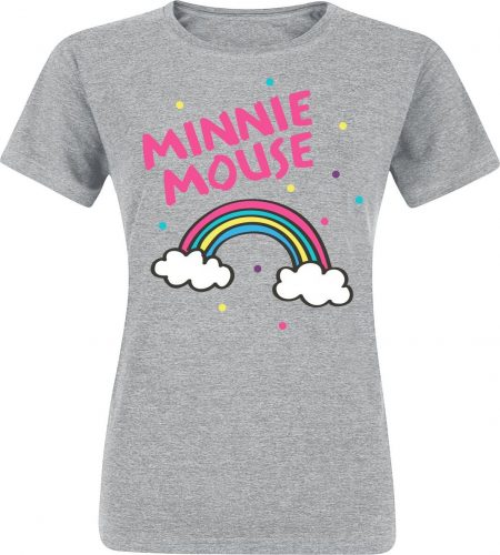 Mickey & Minnie Mouse Minnie Rainbow Dámské tričko šedá
