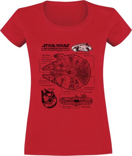 Star Wars Falcon Dámské tričko červená