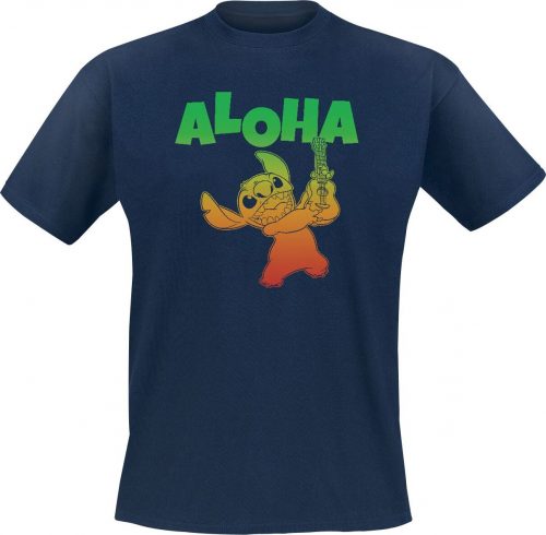 Lilo & Stitch Stitch Aloha Tričko námořnická modrá