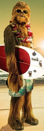 Star Wars Chewbacca - Surfin' plakát na dvere vícebarevný