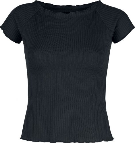 Black Premium by EMP Žebrované černé tričko Dámské tričko černá