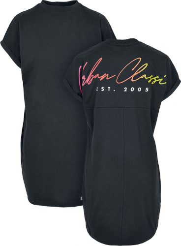 Urban Classics Dámské duhové tričkové šaty Šaty černá
