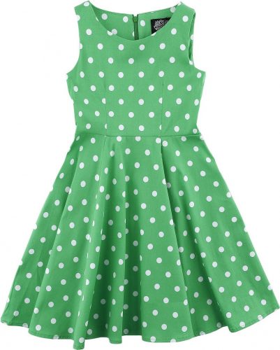 H&R London Girls Carly Polka Dot Swing Dress detské šaty zelená