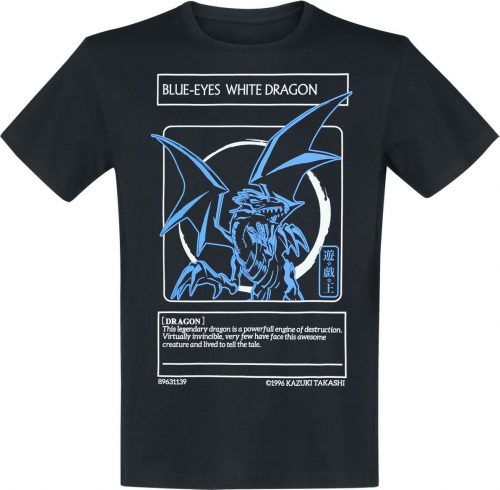 Yu-Gi-Oh! Yu-Gi-Oh! Blue Eyes White Dragon Tričko černá