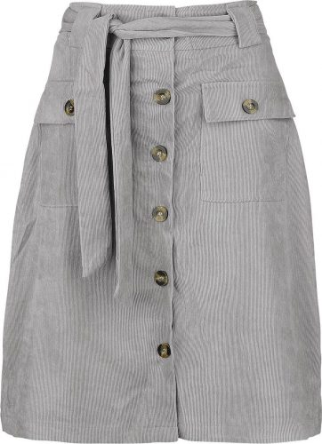 QED London Babycord Button Front Skirt Sukně šedá