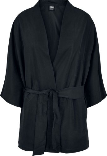 Urban Classics Ladies Viscose Twill Kimono Coat Twill bunda černá