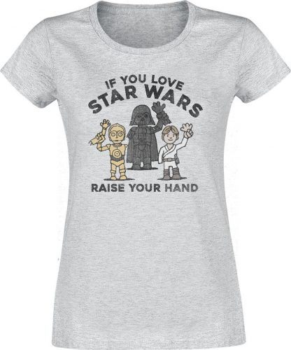 Star Wars Raise Your Hands Dámské tričko šedý vres