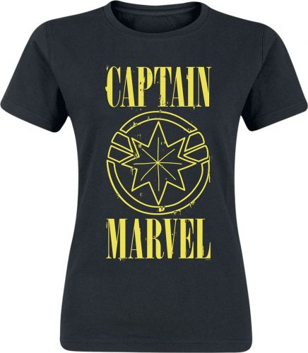 Captain Marvel Grunge Logo Dámské tričko černá