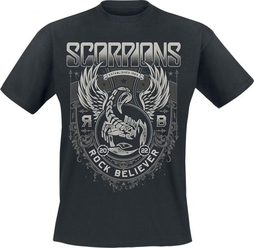 Scorpions Rock Believer Ornaments Tričko černá