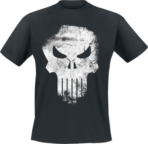 Marvel Knights Punisher Distressed Skull Tričko černá
