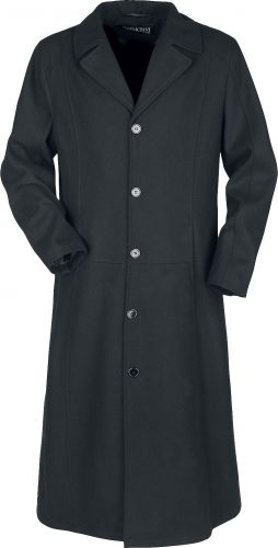 Gothicana by EMP Klasický černý vlněný kabát Kabát černá