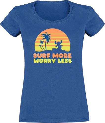 Lilo & Stitch Surf More Worry Less Dámské tričko modrá