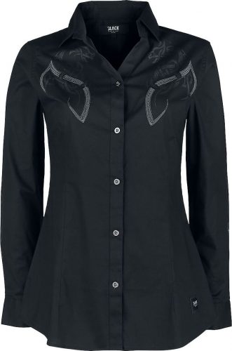 Black Premium by EMP Černé tričko s dlouhými rukávy a potiskem v keltském stylu Dámská halenka černá
