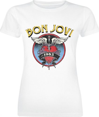 Bon Jovi Heart '83 Dámské tričko bílá