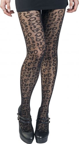 Pamela Mann Leopard Sheer Tights Punčocháče černá