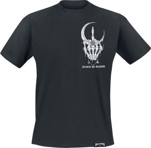 Black Blood by Gothicana T-Shirt mit Sichelmond und Skeletthand Tričko černá