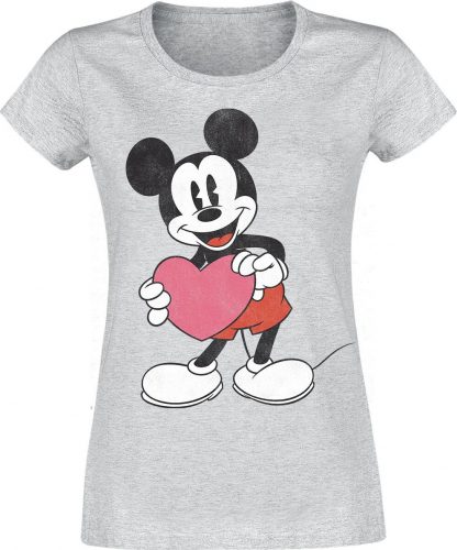 Mickey & Minnie Mouse Heart Gift Dámské tričko šedý vres