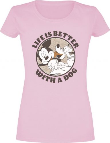 Mickey & Minnie Mouse Dog Life Dámské tričko světle růžová