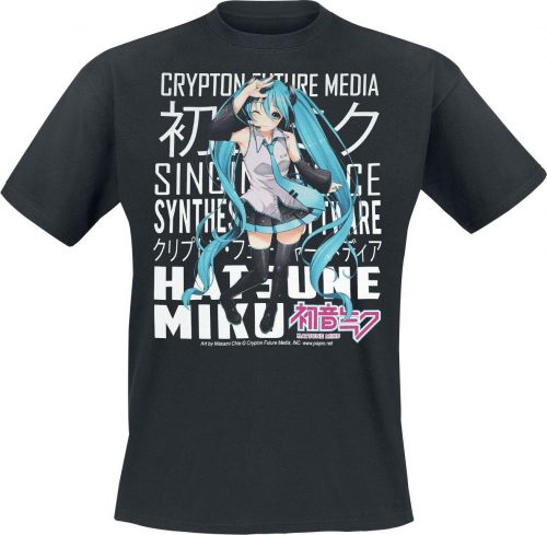 Vocaloid Hatsune Miku - World Tour Tričko černá