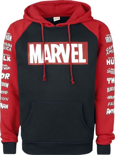 Marvel Logos Mikina s kapucí cerná/cervená