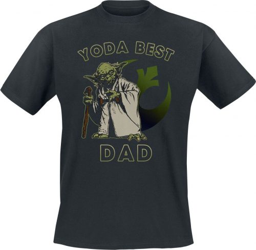 Star Wars Yoda Best Dad Tričko černá